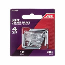 Ace 1 in. H X 2.75 in. W X 1 in. D Zinc Inside L Corner Brace