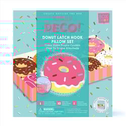 Box Candiy Totally Deco Donut Latch Hook Pillow Set Multicolored