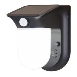 Dualux Motion-Sensing Solar Powered LED Black Security Wall Light