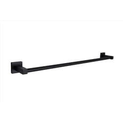 Huntington Brass Matte Black Towel Bar 24 in. L Metal