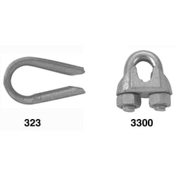 Campbell Electrogalvanized Aluminum Wire Rope Clips and Thimble