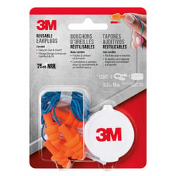 3M 25 dB Polyurethane Foam Ear Plugs Blue/Orange 3 pair