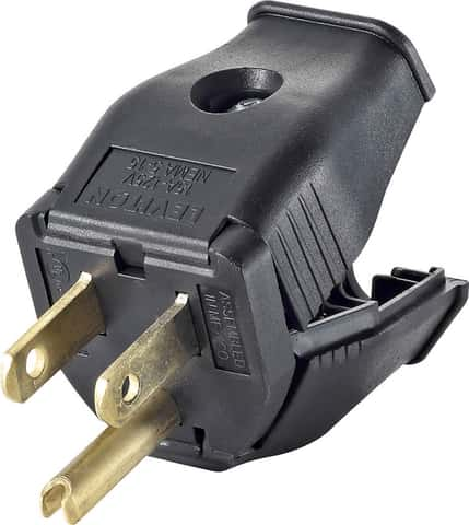 Leviton Commercial and Residential Thermoplastic Ground/Straight Blade Plug  5-15P - Ace Hardware