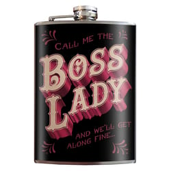 Trixie & Milo Boss Lady 8 oz Multicolored Stainless Steel Flask