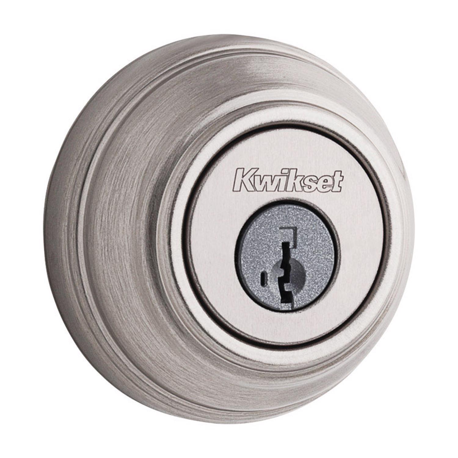 kwikset smartkey satin nickel metal deadbolt