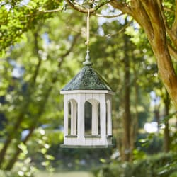 Glitzhome Metal/Wood Gazebo Tray Hanging Tray Bird Feeder