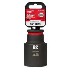 Milwaukee SHOCKWAVE 35 mm X 1/2 in. drive Metric/SAE 6 Point Deep Impact Socket 1 pc
