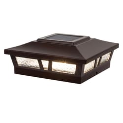 Classy Caps Brown Solar Powered 1 W LED Post Cap Light 1 pk