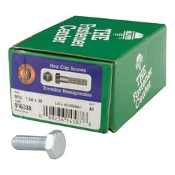 HILLMAN M10-1.50 mm D X 30 mm L Heat Treated Steel Hex Head Cap Screw 40 pk