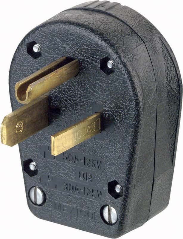 Leviton Commercial Thermoplastic Ground/Straight Blade Plug 5-30P/5-50P ...