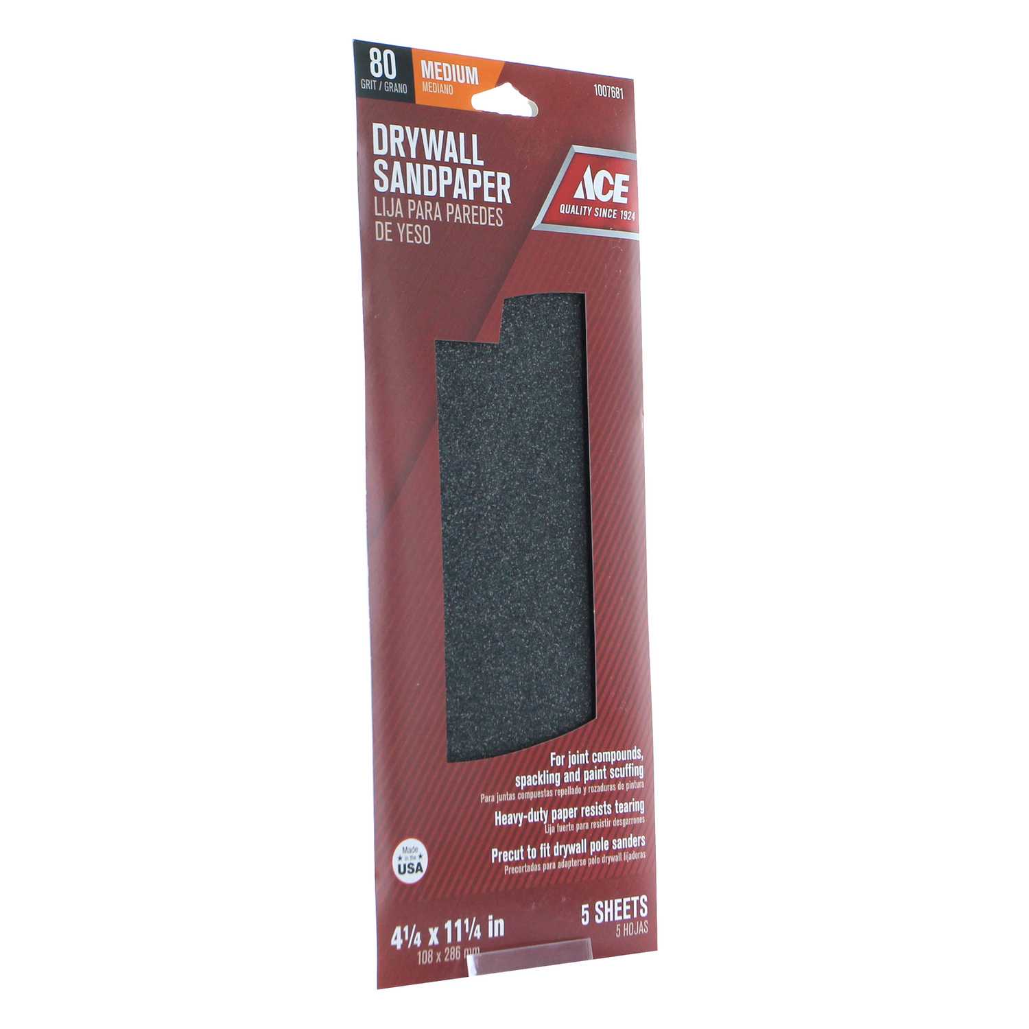 Ace 111/4 in. L x 41/4 in. W 80 Grit Silicon Carbide Drywall Sanding