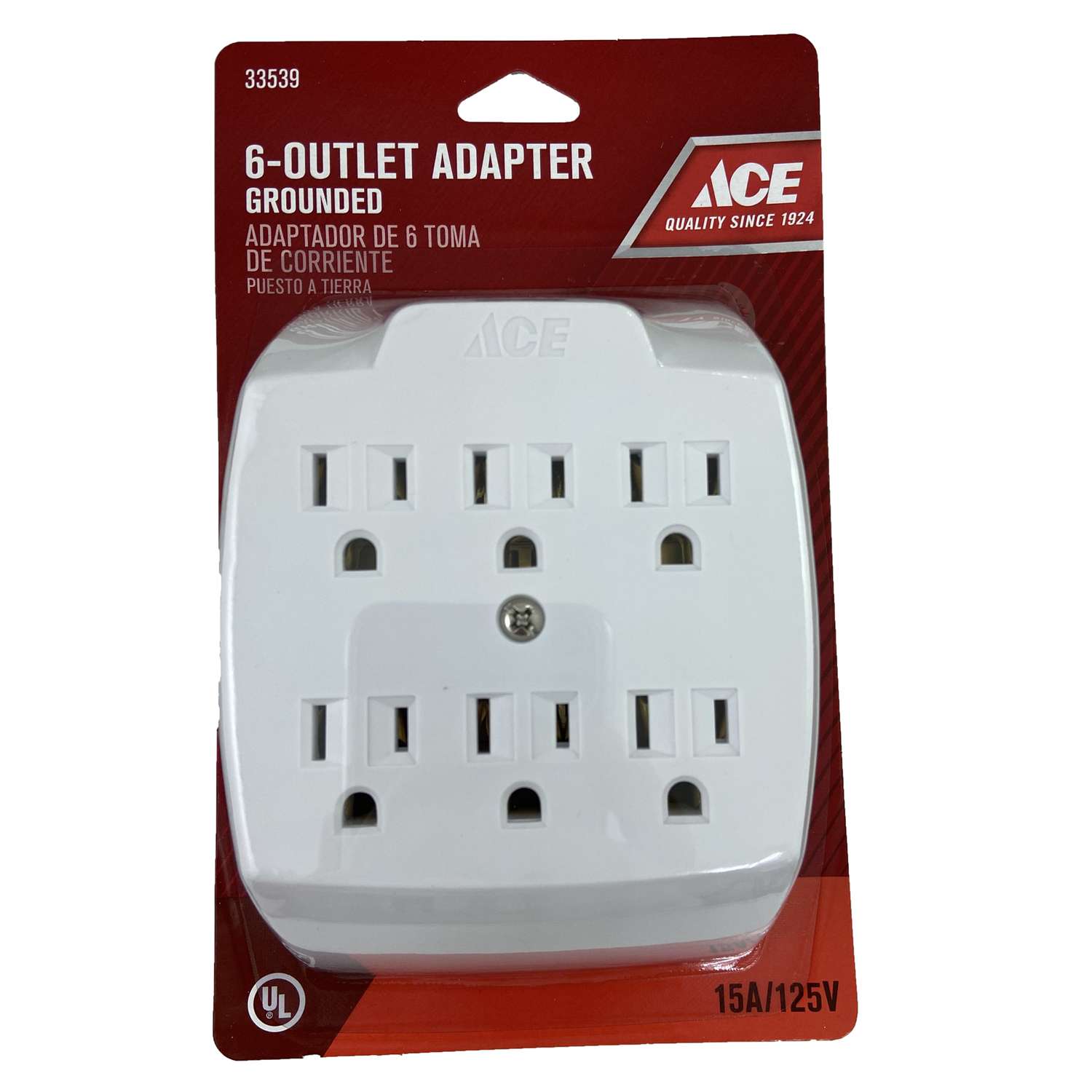 Ace Grounded 6 outlets Adapter 1 pk Ace Hardware