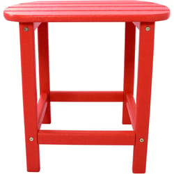 Hanover All-Weather Red Square Wood Side Table