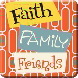 Oak Patch Gifts Ceramic Faith Family Friend Magnet Ceramic 1 pk