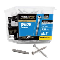 HILLMAN Power Pro No. 10 in. X 3 in. L Stainless Steel Star Flat Head Premium Deck Screws 5 lb 328 p