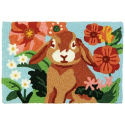 Jellybean 20 in. W X 30 in. L Multi-Color Bunny Love Polyester Accent Rug