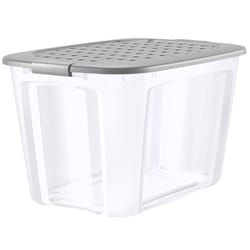 NO!break 121 qt Clear/Gray Storage Tote Stackable