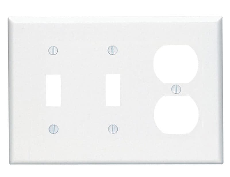 UPC 078477779033 product image for Leviton White 3 gang Plastic Duplex/Toggle Wall Plate 1 pk | upcitemdb.com