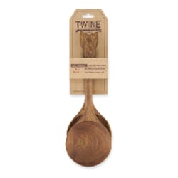 TWINE Rustic Farmhouse Brown Acacia Wood Serving Spoons