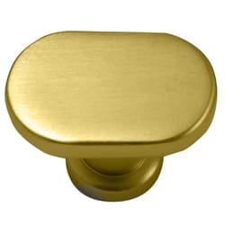 MNG Hardware Aspen Oval Cabinet Knob 7/8 in. D Brushed Brass 1 pk