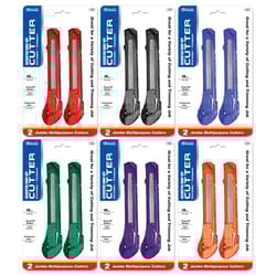 Bazic Products Self-Retracting Countered Grip Cutter Assorted 2 pk