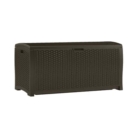 Suncast 50 in. W X 26 in. D Brown Plastic Deck Box 99 gal Suncast 50 in. W X 26 in. D Brown Plastic Deck Box 99 gal