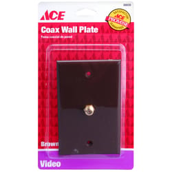 Ace Brown 1 gang Plastic Coaxial Wall Plate 1 pk