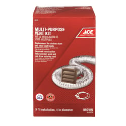 Ace 4 in. W X 6 in. L Brown Plastic Dryer Vent Kit