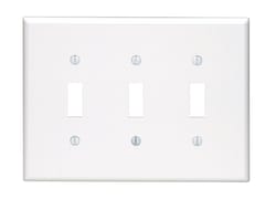 Leviton White 3 gang Plastic Toggle Wall Plate 1 pk