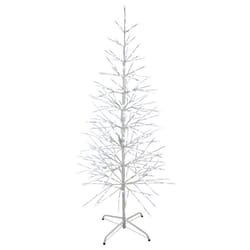 Holiday Bright Lights LED Pure White Lighted Birch Tree 66 in. Yard Decor