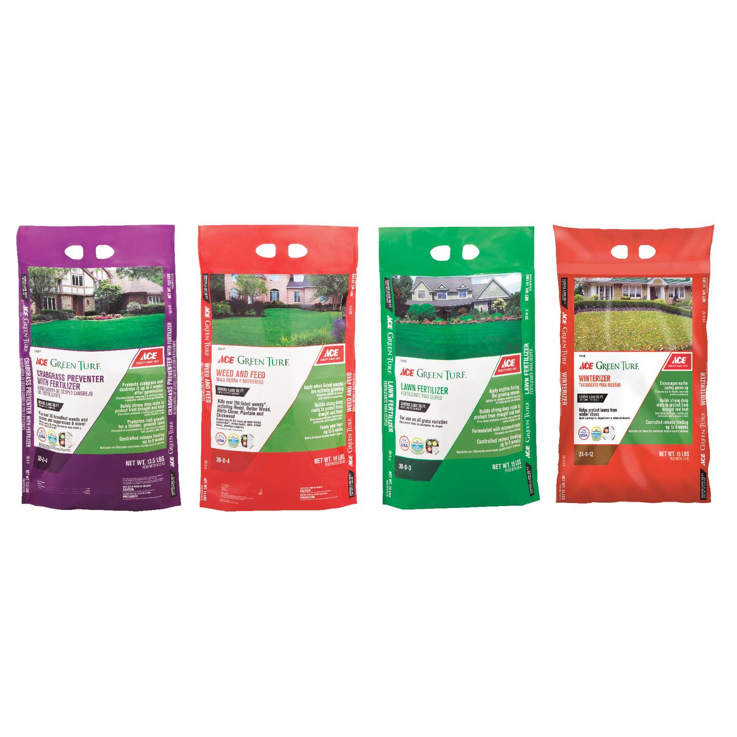 Ace 4 Step Annual Program Lawn Fertilizer 5000 sq. ft. For All Grasses