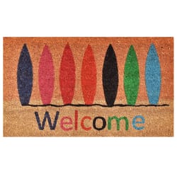 Home & More 1.42 W X 2.42 L Multi-color Surfboard Welcome Coir Door Mat