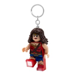LEGO Plastic Blue/Red DC Wonder Woman Keychain w/LED Light