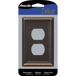 Amerelle Chelsea Aged Bronze 1 gang Stamped Steel Duplex Wall Plate 1 pk