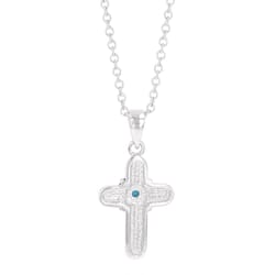 Montana Silversmiths Women's Feathered Cross Silver/Turquoise Necklace Brass Water Resistant