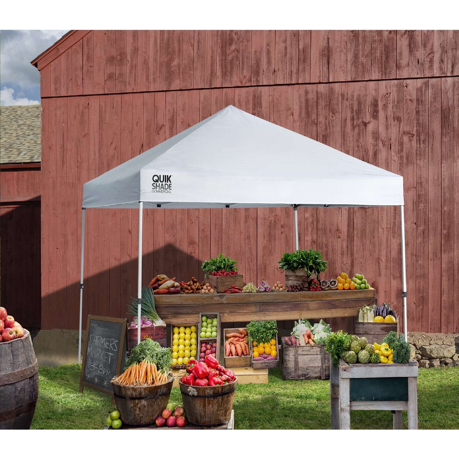 Quik Shade Polyester Peak Straight Leg Pop-Up Canopy 10 ft. H X 10