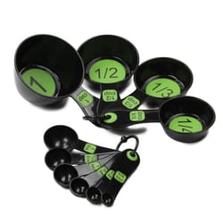 Chef Craft Black/Green Polypropylene/TPR Measuring Cup and Spoon Set