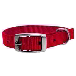 PDQ Red Single Web Nylon Dog Adjustable Collar Small