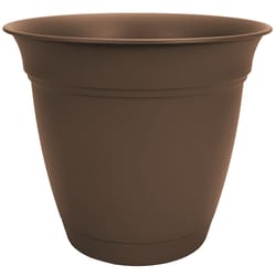 HC Companies Eclipse 17 in. H X 20 in. D Plastic Planter Chocolate