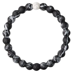 Lokai Unisex Marble Round Black Bracelet Silicone Water Resistant Size 7
