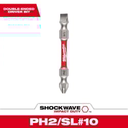 Milwaukee Shockwave Phillips/Slotted PH2/SL1-4 in. X 2-3/8 in. L Impact Double-Ended Power Bit Steel