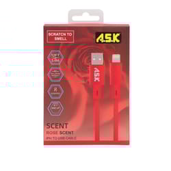A.S.K USB to Type C Cable 12 ft. Red