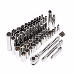 Crescent 3/8 in. X 3/8 in. drive Metric/SAE 6 and 12 Point Mechanic's Tool Set 57 pc
