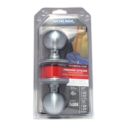 Schlage Orbit Satin Chrome Storeroom Door Knob 1-3/4 in.