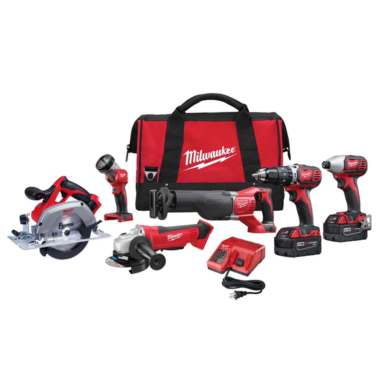 Milwaukee M18 Cordless Brushed 6 Tool Combo Kit Mfr 2696 26 Ace Hardware