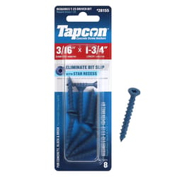 Tapcon 3/16 in. in. X 1-3/4 in. L Star Flat Head High/Low Concrete Screws