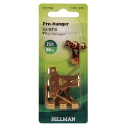 Hillman AnchorWire Brass-Plated Gold Professional Picture Hanger 75 lb 2 pk