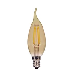 Satco CA11 E12 (Candelabra) LED Bulb Amber 40 Watt Equivalence 1 pk