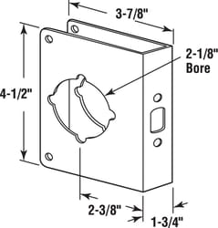 Prime-Line 4.5 in. H X 3.9 in. L Brass-Plated Brass Lock and Door Reinforcer