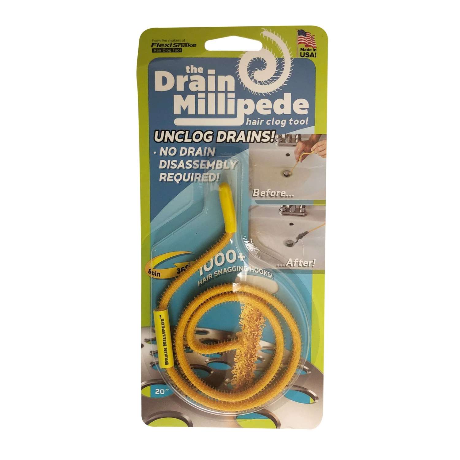 FlexiSnake Drain Millipede 20 in. L Drain Unclogger Ace Hardware